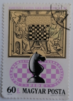 60 Filler 1974 - Chess Players, 15th Century, English Woodcut