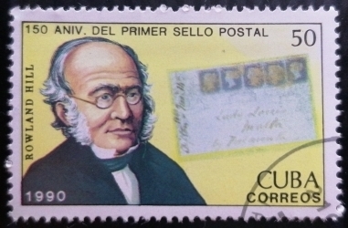 50 Centavos 1990 -  Postage Stamp, 150th Anniversary (Rowland Hill)