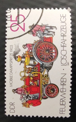 25 Pfennig 1987 - Mașină de pompieri