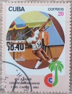 Image #1 of 20 Centavos 1982 - Javelin-throwing (Caraibe 1982)
