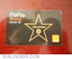 PrePay - 9$ credit, 1 $ bonus  (Hollywood  - 9)
