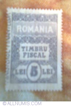 5 Lei 1990 - Fiscal stamp