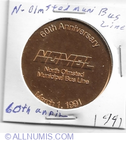 Image #1 of 1 fare 1991 60th anniversary North Olmstead Bus Lines