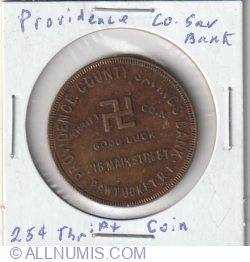 Image #1 of 25 cents Good Luck thrift coin-Providence County Savings Bank