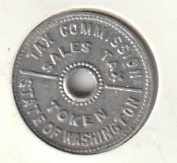 Washington State Sales Tax token-No year or value listed