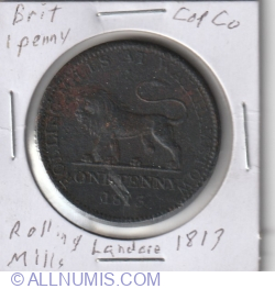 1 penny 1813 British Copper Company Rolling Mills