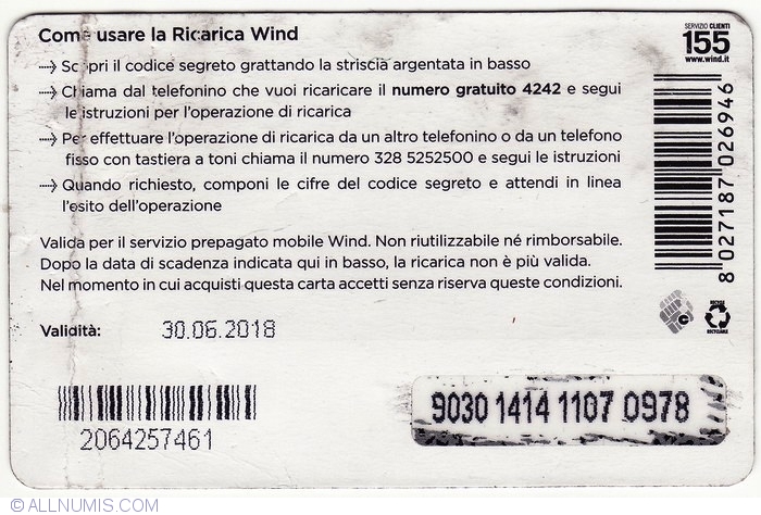 10 Euro - Google Play (1), WIND - Recharge Card (Ricarica telefonica) -  Italy - Token - 33281