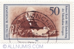 Image #2 of 50 Pfennig 1982 - Robert Koch (1843-1910), Discoverer of Tubercle Bacillus, (1882)
