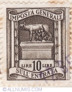 Image #1 of 10 Lire 1959 - Revenue stamp for the turnover tax