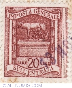 Image #1 of 20 Lire 1959 - Revenue stamp for the turnover tax