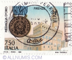 Image #2 of 750 Lire 1995 - Firenze, Medaglia d'Oro
