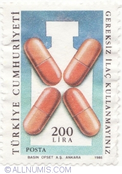 Image #2 of 200 Lire 1988 - No Drug Abuse