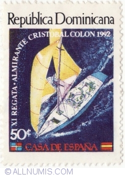 Image #2 of 50 Centavo 1992 - Iaht cu vele al regatei Christoph-Columb
