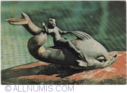 Ephesus - Eros (Cupid) and the dolphin. Bronz fountainhead. Roman period