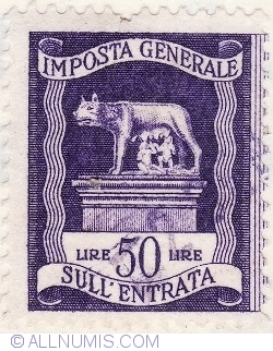 Image #2 of 50 Lire 1959 - Revenue stamp for the turnover tax