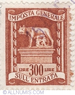 300 Lire 1961 - Revenue stamp for the turnover tax