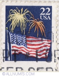 22 Cents 1987 - Flag and Fireworks