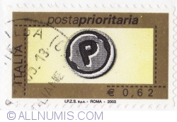 0,62 Euro 2002 - Posta prioritaria