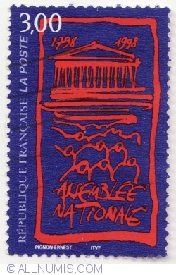 Image #2 of 3 Francs 1998 - Adunare Națională