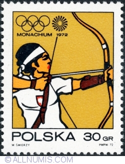Image #1 of 30 Groszy -  Archery (Monachium 1972)