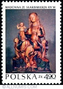 4,90 Złote 1973 - Skarbimierz Madonna, wood, c. 1340