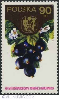 Image #1 of 90 Groszy 1974 - 19th International Horticultural Congress, Warsaw - Black currants