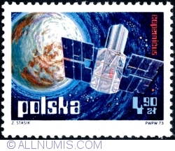 Image #1 of 4,90 Złote 1973 - US Satellite “Copernicus” over Earth