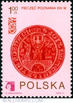 1 Złoty 1973 - Arms of Poznan on 14th Century seal