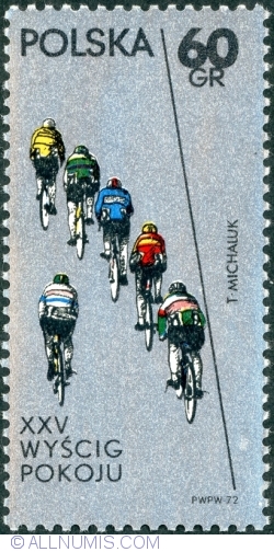 60 Groszy 1972 -  Bicyclists Racing