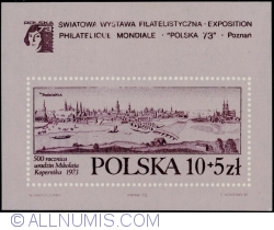 Image #1 of 10 + 5 Złotych 1973 - Poznań 1740 by Friedrich Bernhard Werner (Souvenir Sheet)