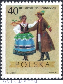 Image #1 of 40 Groszy 1969 - Regional costumes: Krzczonów