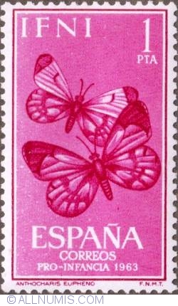 Image #1 of 1 Peseta 1963 - Butterflies