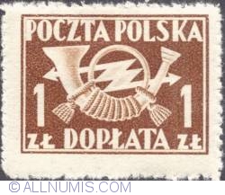 1 złoty - Post Horn with Thunderbolts