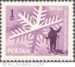 Image #1 of 1 złoty - Skier in right corner.