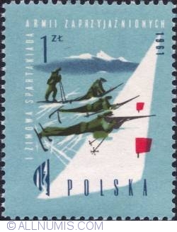 1 złoty - Soldiers on skis.