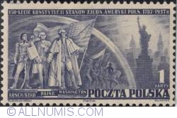 1 Zloty1938 - Kościuszko, Paine and Washington and View of New York City