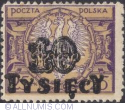 10 000 Marek on 25 Marek 1923 - Polish Eagle Surcharged