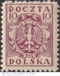 10 Fenigow 1919 - Polish eagle on a baroque shield