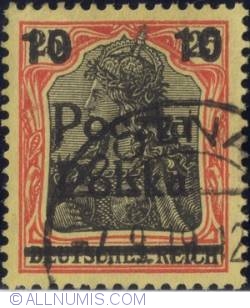 10 Fenigow on 25 Pfennig 1919 - Germania