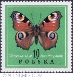 Image #1 of 10 groszy 1967 -Peacock Butterfly (Vanessa io)