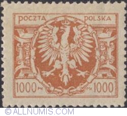 1000 Marek 1923 - Eagle on a large baroque shield
