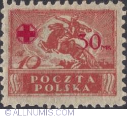 Image #1 of 30 over 6 Marek 1921 - Polish Uhlan cavalryman Surcharged overprint