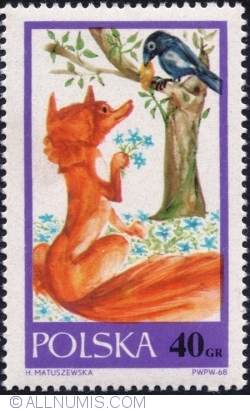 Image #1 of 40 Groszy 1968 - Raven and fox (Kruk i lis)