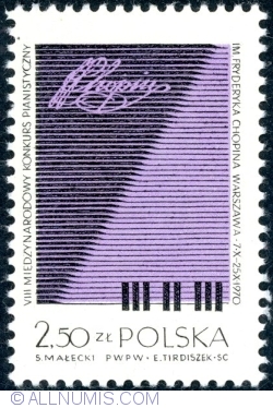 Image #1 of 2,50 Złoty 1970 - Poster for Chopin Competition