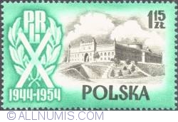 1,15  złotego 1954 - Lublin Castle.