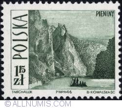 Image #1 of 1,15 złotego 1966 - Dunajec Gorge.