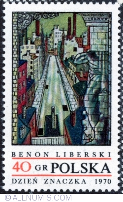 Image #1 of 40 Groszy 1970 - View of Lódź, by Benon Liberski
