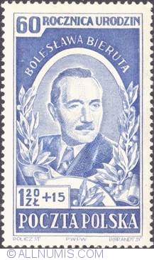 1,20 złotego + 15 groszy 1952 - Bolesław Bierut