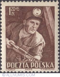 Image #1 of 1,20  złotego + 15 groszy  1952 -  	 Miner