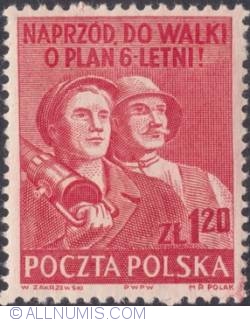Image #1 of 1,20 złoty 1951 - Polish Workers
